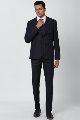 VAN HEUSEN Single Breasted Checkered Men Suit