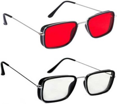MagJons Rectangular Sunglasses(For Men & Women, Multicolor)