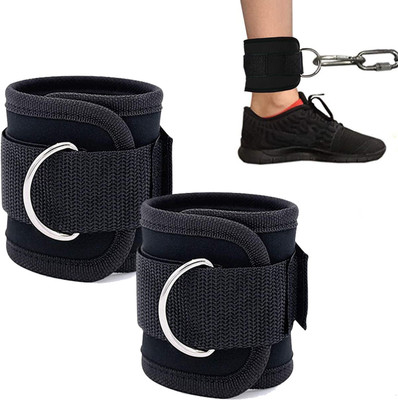 GymWar Sport Ankle Straps Padded D-ring Ankle Cuffs for Gym Workouts Cable Machines Ankle Support(Black)
