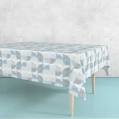 COTTON CANDY Geometric 8 Seater Table Cover(Blue, Cotton)
