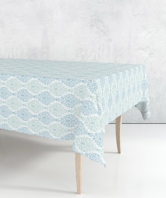 COTTON CANDY Damask 8 Seater Table Cover(Blue, Cotton)