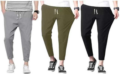 SG Simla Garments Solid Men Black, Grey, Olive Track Pants