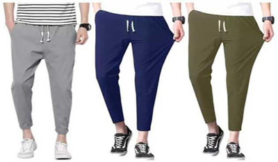 Divdot Solid Men Blue, Grey, Olive Track Pants