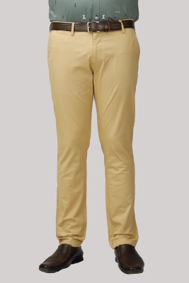 69th Avenue Slim Fit Men Gold Trousers