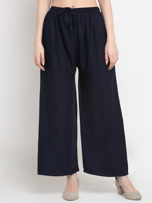 ZAVERA Flared Women Dark Blue Trousers