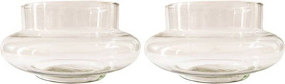 Virya Beautiful Clear Glass Pot for Lucky Bamboo Plant/ Money Plant (Without Plants) Plant Container Set(Pack of 2, Glass)