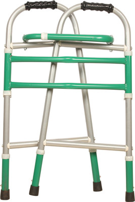 kgn surgical Portable Light Weight Height Adjustable Foldable Walker Adult & Old Age People Walking Stick