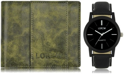 LOREM Men Casual, Formal Green Artificial Leather Wallet(5 Card Slots, Pack of 2)