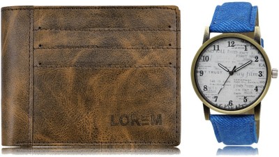 LOREM Men Casual, Formal Brown Artificial Leather Wallet(6 Card Slots, Pack of 2)