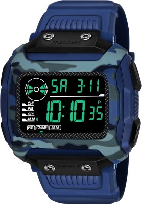 Galopsa 9097 BLUE ARMY RING Outdoor Sport 30M Water & Shock Proof Military Series Watch Digital Watch  - For Boys