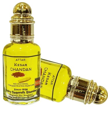 INDRA SUGANDH BHANDAR Natural Kesar Chandan Pure and Original Perfume 24 Hours Herbal Attar(Zafari)