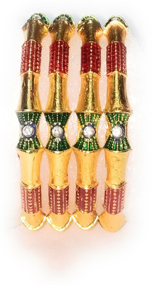 Santosh Jewels Alloy Gold-plated Bangle Set(Pack of 4)