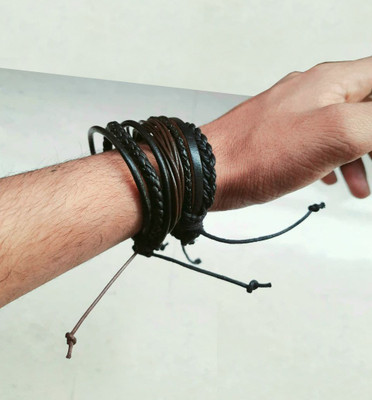 VP Quality Leather Bracelet Set(Pack of 3)
