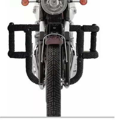 WHEETOYKART Heavy Duty Metal Airfly Leg Guard 2 Bar Rod With Black Rope for BS4 & BS6 Bike Crash Guard(Royal Enfield)