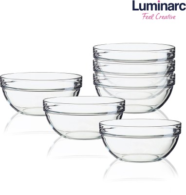 LUMINARC Glass Mixing Bowl(Pack of 6, Clear)