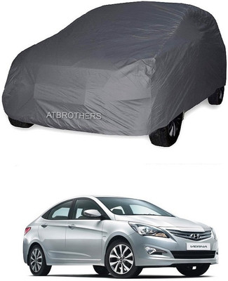ATBROTHERS Car Cover For Hyundai Fluidic Verna (Without Mirror Pockets)(Grey)