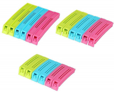 Deriz 18Pc Plastic Food Snack Bag Pouch Clip Sealer for Keeping Food Fresh for Kitchen Small,Medium,Large plastic Bag Sealing Clips(Set of 18, Multicolor)