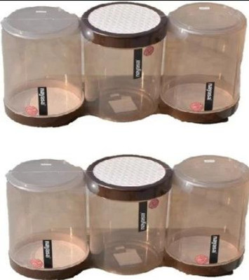 NAYASA Plastic Grocery Container  - 750(Pack of 6, Brown)