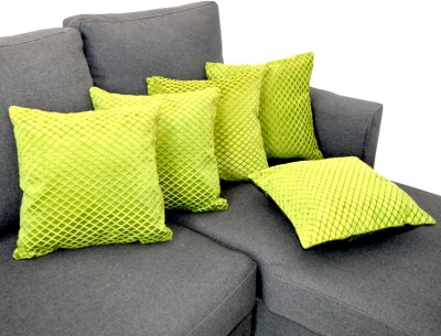 Tranquil Square Cotton Cushions Cover(Pack of 5, 40.6 cm*40.6 cm, Green)