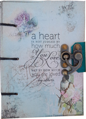Tarun Crafts Eco Friendly Unruled Handmade Paper Made of Cotton Rags Heart Hardcover A5 Diary Unruled 144 Pages(Multicolor)
