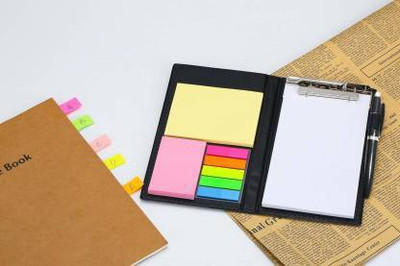 play run ™Memo Note Pad / Memo Note Book With Sticky Notes & Clip Holder In Diary Style Book-size Memo Book Unruled 50 Pages(Multicolor)