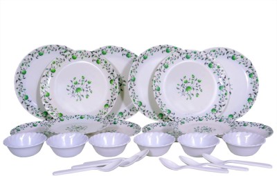 CARNIVAL Pack of 24 Melamin Carnival smart round model no-502,beautyfull dinner set 24 pcs of melamine Dinner Set(White)