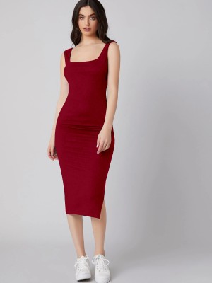 Ipshita Women Bodycon Maroon Dress