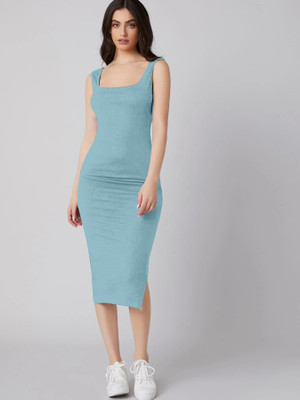 Ipshita Women Bodycon Grey Below Knee Dress
