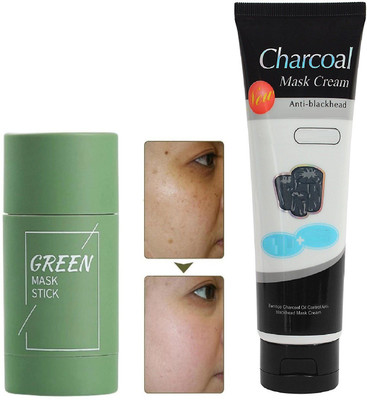 GFSU Charcoal Face Mask Cream Anti Blackhead & Green Tea Clay Stick Mask Oil Control(170 g)