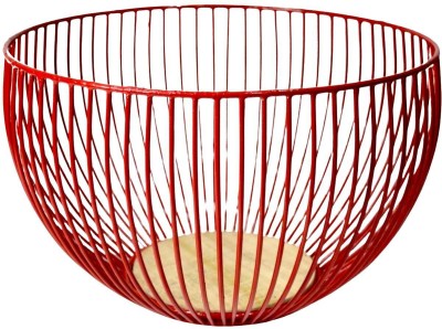 Tranquil Square Fruit Basket Kitchen Stand Copper Fruit & Vegetable Basket(Red)