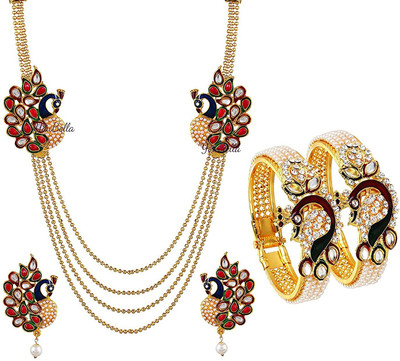 YouBella Alloy Gold-plated Multicolor Jewellery Set(Pack of 1)