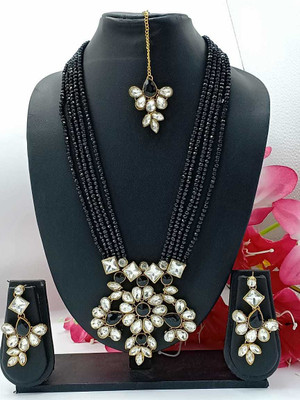 CATALYST Mother of Pearl Brass Black Jewellery Set(Pack of 1)