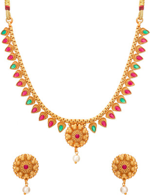 Vermont Copper Gold-plated Multicolor Jewellery Set(Pack of 1)