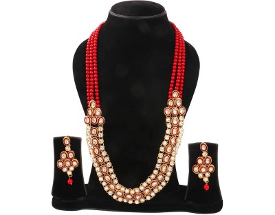 YouBella Alloy Gold-plated Gold, Red Jewellery Set(Pack of 1)