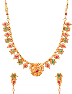 Vermont Copper Gold-plated Multicolor Jewellery Set(Pack of 1)