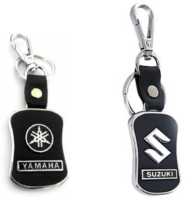 JAINSON MARTIN Combo OF Yamaha & Suzuki Car Logo Leather Hook Keychain Key Chain