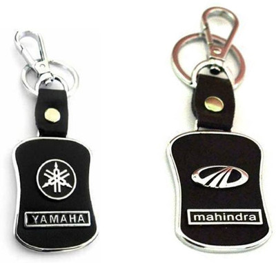 JAINSON MARTIN Combo OF Mahindra & Yamaha Car Logo Leather Hook Keychain For Bullet Lovers Key Chain