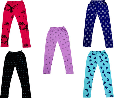 Indistar Indi Legging For Girls(Multicolor Pack of 5)