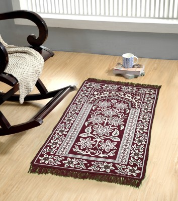 Hometara Velvet Prayer Mat(Maroon, Large)