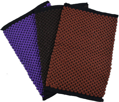 Paradise handloom textile Cotton Door Mat(Multicolor, Pack of 4, Medium)