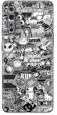 Orgic India OnePlus Nord Mobile Skin(Monochrome Sticker Bomb)