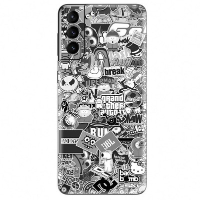 Orgic India Samsung S21 Fe Mobile Skin(Monochrome Sticker Bomb)