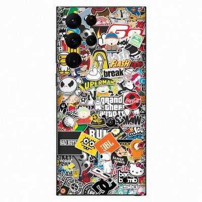 Orgic India Samsung S22 Ultra Mobile Skin(Sticker Bomb)