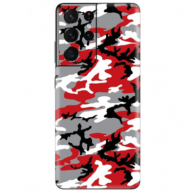 Orgic India Samsung S21 Ultra Mobile Skin(Camo Red)