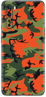 Orgic India OnePlus Nord Mobile Skin(Camo Green & RED)