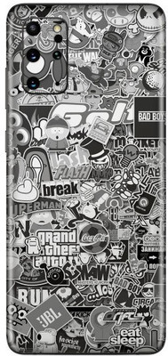 Orgic India Samsung S20 Plus Mobile Skin(Monochrome Sticker Bomb)
