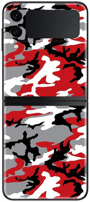 Orgic India Samsung Z Flip3 Mobile Skin(Camo Red)