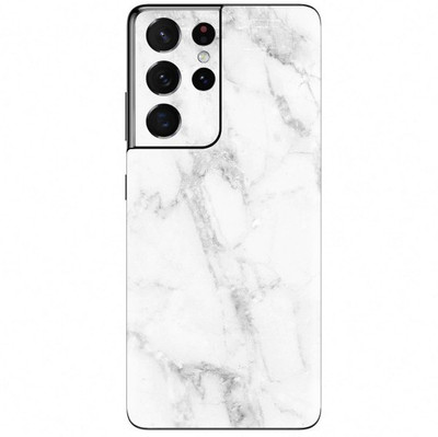 Orgic India Samsung S21 Ultra Mobile Skin(White Marble)