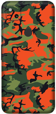 Orgic India Pixel 4A Mobile Skin(Camo Green & RED)