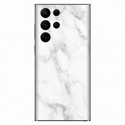 Orgic India Samsung S22 Ultra Mobile Skin(White Marble)